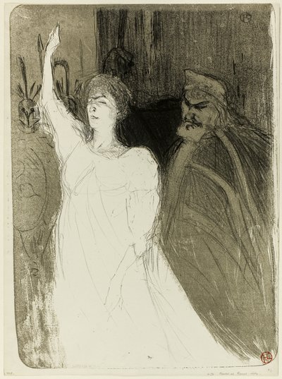 Bartet und Mounet-Sully, in Antigone von Henri de Toulouse-Lautrec