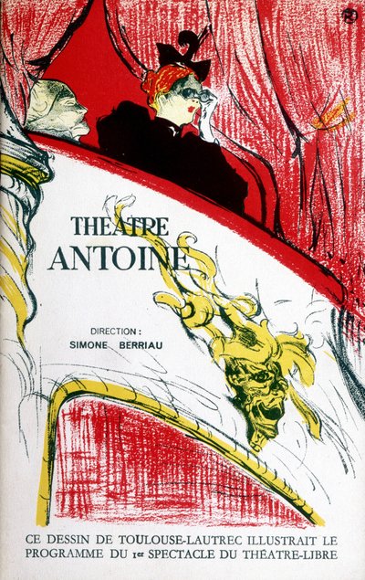 Obálka programu divadla Antoine, režie Simone Berriau, 1956. Ilustrace Toulouse Lautrec od Henri de Toulouse Lautrec
