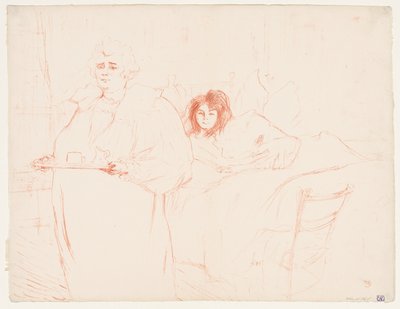 Elles: Žena nesoucí tác, Mme. Baron a Mlle. Popo od Henri de Toulouse Lautrec