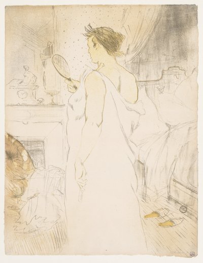 Elles: Žena se zrcátkem na ruce od Henri de Toulouse Lautrec