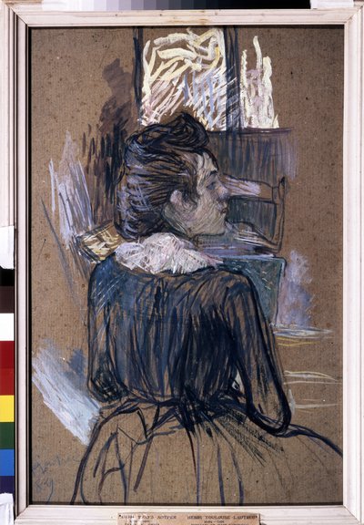 Žena u okna. Kresba Henri de Toulouse-Lautrec (Toulouse Lautrec od Henri de Toulouse Lautrec