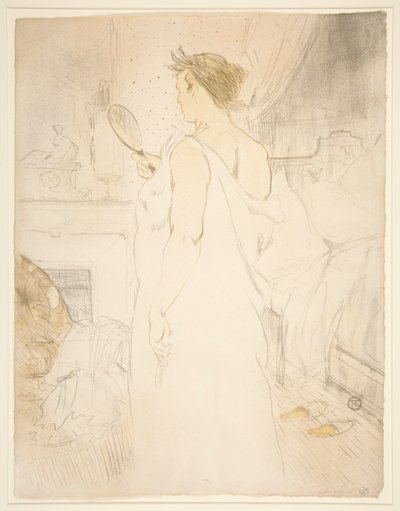 Femme? glace, la glace? hlavní (Woman with Hand Mirror), ze série Elles od Henri de Toulouse-Lautrec