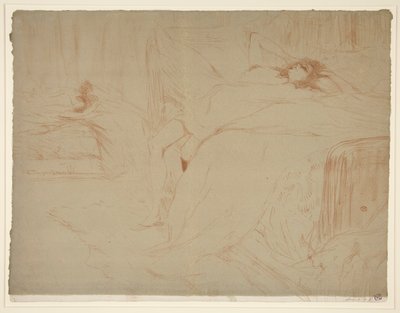 Femme sur le dos, malátnost (žena ležící na zádech, únava), ze série Elles od Henri de Toulouse Lautrec