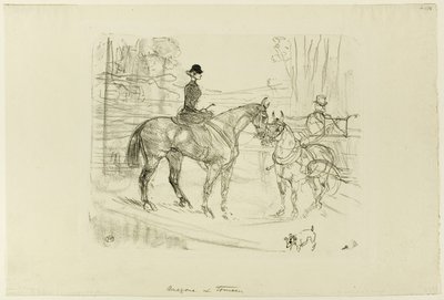 Reiterin und Wagen von Henri de Toulouse-Lautrec