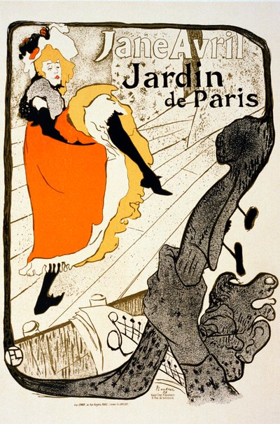 Jane Avril v Jardin de Paris, 1893. od Henri de Toulouse Lautrec