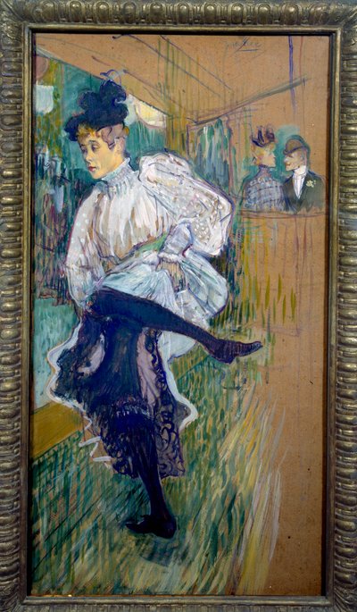 Tančící Jane Avril Jane Avril (1868-1943) byla tanečnicí Moulin Rouge. Obraz Henriho de Toulouse Lautreca (1864-1901) 1891 Sun. 0,85x0,45 m Paříž, musee d