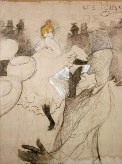 La Goulue a Valentin the Boneless od Henri de Toulouse Lautrec