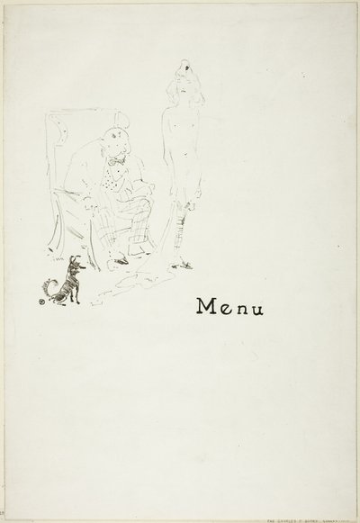 Nahá dívka: Menu od Henri de Toulouse Lautrec
