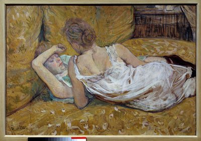 Les deux friendies Mladé ženy ležící na posteli - Obraz Henriho de Toulouse Lautreca (1864-1901) 1895 Collection privee - Dva přátelé - Obraz Henriho de Toulouse Lautreca (1864-1901) od Henri de Toulouse Lautrec