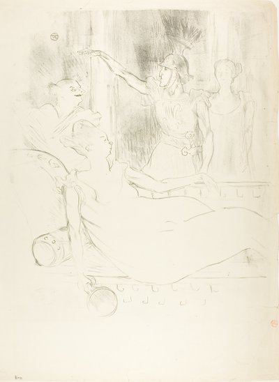 Madame Simon-Girard, Brewer and Guy v La belle Hélène od Henri de Toulouse-Lautrec