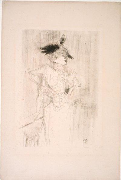 Slečna Marcelle Lenderová, stojící od Henri de Toulouse-Lautrec