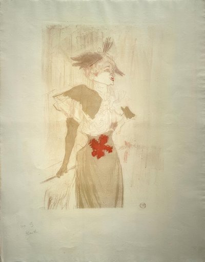 Slečna Marcelle Lenderová, stojící od Henri de Toulouse Lautrec