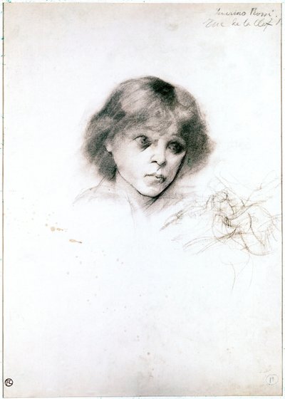 Portrét Severina Rossiho. 1883 (uhl na bílém papíře) od Henri de Toulouse Lautrec
