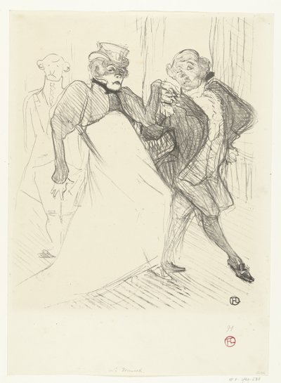 Herci portrétních van Gabrielle Rejane a Felix Galipaux v tónu Madame Sans-Gêne Rejave a Galipaux v Madame Sans Gène od Henri de Toulouse Lautrec