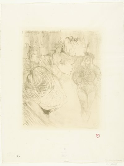 Portrét herečky Marcelle Lender, která se klaní publiku Pozdrav věřitele od Henri de Toulouse Lautrec