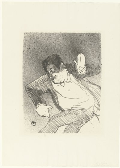 Portret van komiek Caudieux tančí v kasinu Petit Kasino Caudieux Petit Koncertní kavárna (název série) od Henri de Toulouse Lautrec