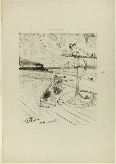 Der Hund und der Papagei von Henri de Toulouse-Lautrec