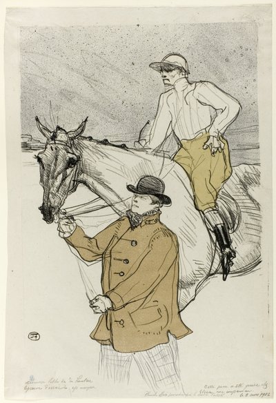 Der Jockey geht zum Start von Henri de Toulouse-Lautrec
