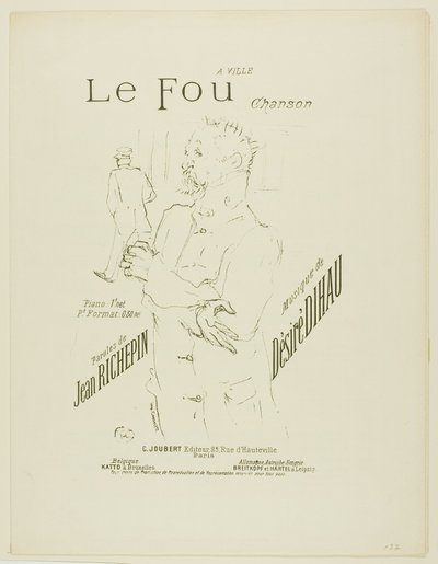 Šílenec, z Melodies od Désiré Dihau od Henri de Toulouse-Lautrec