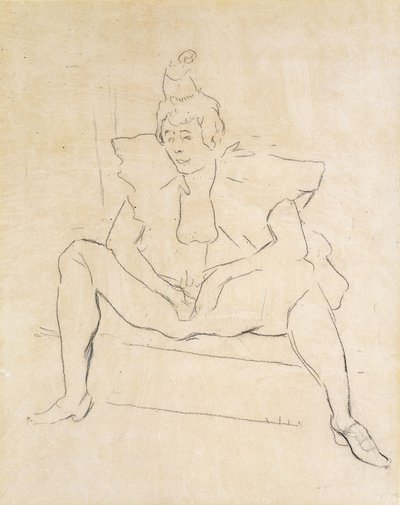 Sedící klaun; La Clownesse Assise od Henri de Toulouse Lautrec