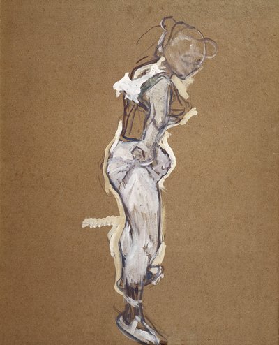 Trapézistka si upravuje punčochy od Henri de Toulouse Lautrec