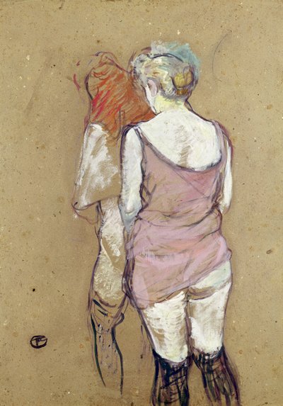 Dvě polonahé ženy v Maison de la Rue des Moulins od Henri de Toulouse Lautrec