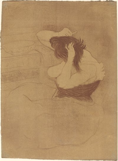 žena česání vlasů od Henri de Toulouse Lautrec