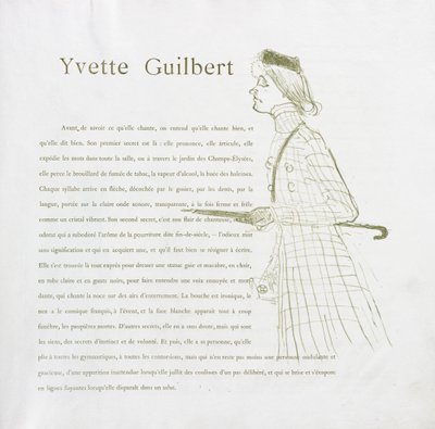 Yvette Guilbert-Francouzská řada: č. 1 od Henri de Toulouse-Lautrec