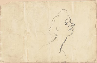 Yvette Guilbert (recto) Tříčtvrteční studie Yvette Guilbert (verso) od Henri de Toulouse-Lautrec