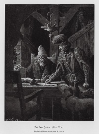 Židovský lichvář (rytina) od Henri van Muyden