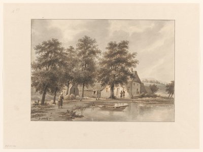 Pohled na farmu na vodě od Henricus Franciscus Wiertz (signed by artist)