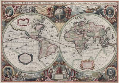 Nová mapa celého světa od Henricus Hondius II