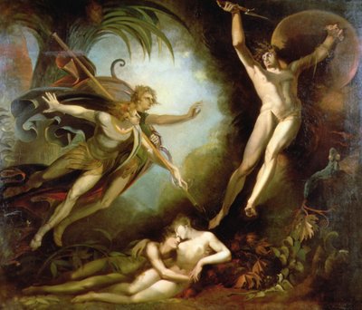Satan počínaje dotykem Ithurielova kopí od Johann Heinrich Füssli