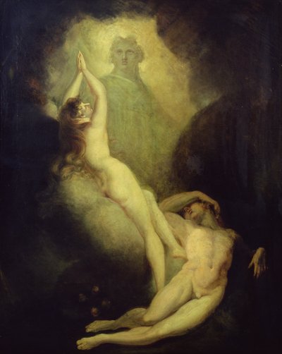Stvoření Evy z Miltonu, Ztracený ráj VIII (olej na plátně) od Henry  Fuseli