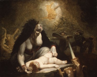 The Night-Hag na návštěvě Laponských čarodějnic od Henry  Fuseli