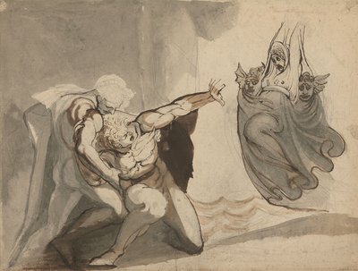 Orestova vize (pero a tuš s grafitem a wash na papíře) od Henry (1741 1825) Fuseli