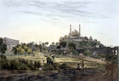 Pohled na Lucknow, deska VII, ryl Daniel Havell (1785-1826) 1809 (rytina) od Henry (after) Salt