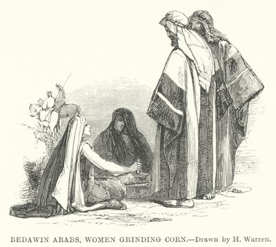 Beduínští Arabové, Ženy mletí kukuřice (rytí) od Henry (after) Warren