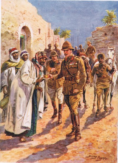 The Arab Sheikhs Hospitality to General Maude, illustration from Brave Deeds by Brave Men, by C. Sheridan Jones, pub. 1922 od Henry A. 1868-1940 Payne