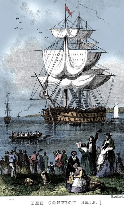 The Convict Ship, c1820. od Henry Adlard