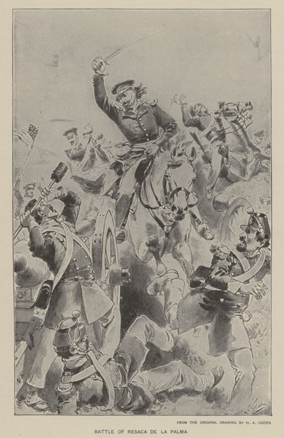 Bitva u Resaca de la Palma (litho) od Henry Alexander (after) Ogden