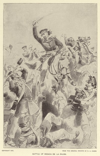 Bitva u Resaca de la Palma (litho) od Henry Alexander (after) Ogden