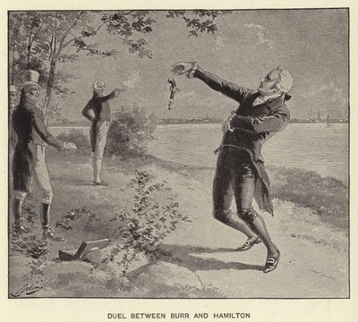 Duel mezi Burrem a Hamiltonem (litho) od Henry Alexander (after) Ogden