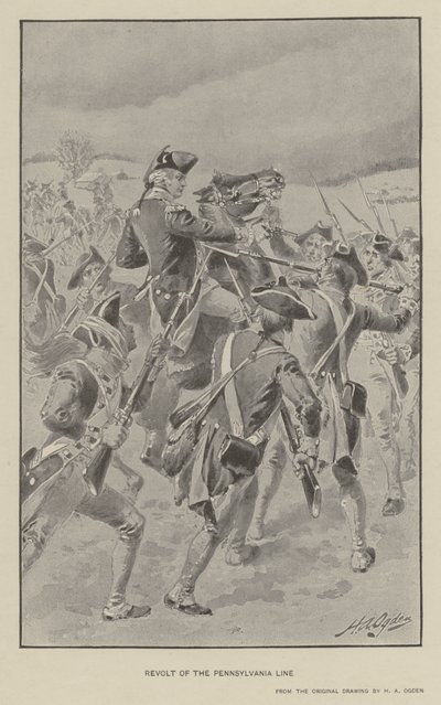 Vzpoura Pennsylvánské linie (litho) od Henry Alexander (after) Ogden