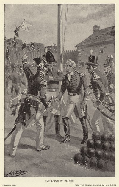 Kapitulace Detroitu (litho) od Henry Alexander (after) Ogden