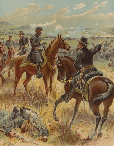 Generál Meade v bitvě u Gettysburgu v Pensylvánii, americká občanská válka, 2. července 1863 od Henry Alexander Ogden