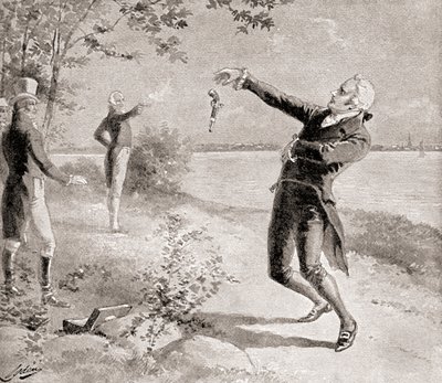 Souboj Burr?-Hamilton 11. července 1804, z Historie naší země, vydané 1905 od Henry Alexander Ogden