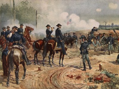 Obléhání Atlanty, 28. července – 2. září 1864 (barevné lito) od Henry Alexander Ogden