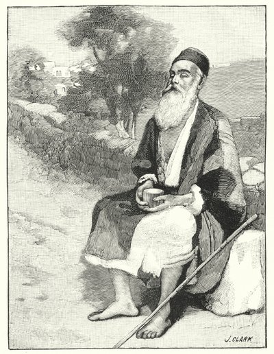 Slepý žebrák poblíž Jeruzaléma (litho) od Henry Andrew Harper