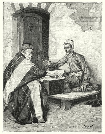 Východní spisovatel pečetící dopis (litho) od Henry Andrew Harper